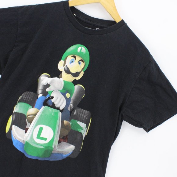 Nintendo T-Shirt Women's Black Short Sleeve Mario Kart Luigi Driving Size XL - Picture 2 of 9